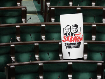 Banner na posiedzeniu Sejmu