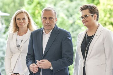 Barbara Nowacka, Grzegorz Schetyna i Katarzyna Lubnauer