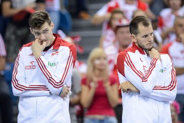 Bartłomiej Lemański i Bartosz Kurek w trakcie meczu