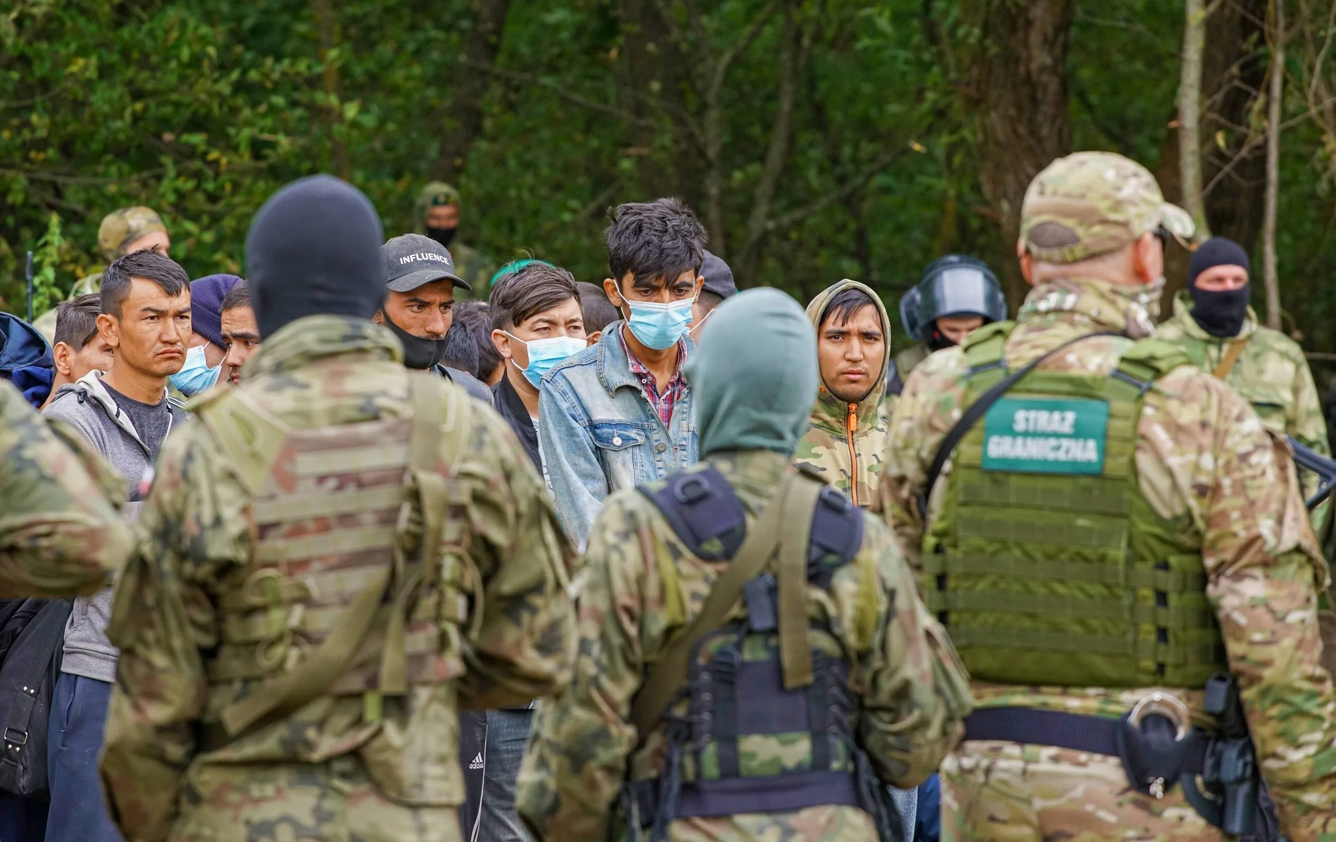 Migranci na polsko-białoruskiej granicy na początku kryzysu, zdjęcie ilustracyjny