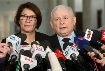 Beata Mazurek i Jarosław Kaczyński