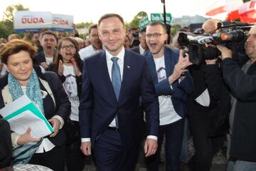 Beata Szydło i Andrzej Duda w trakcie kampanii wyborczej