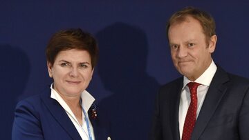 Beata Szydło i Donald Tusk
