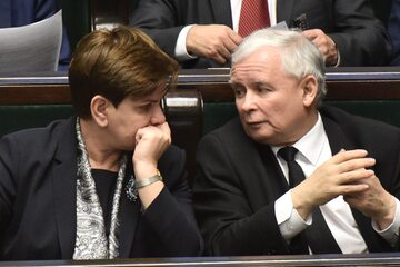 Beata Szydło i Jarosław Kaczyński w Sejmie