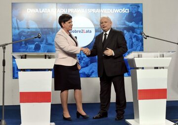 Beata Szydło i Jarosław Kaczyński