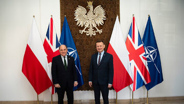 Ben Wallace, sekretarz obrony Wielkiej Brytanii i Mariusz Błaszczak, minister obrony narodowej
