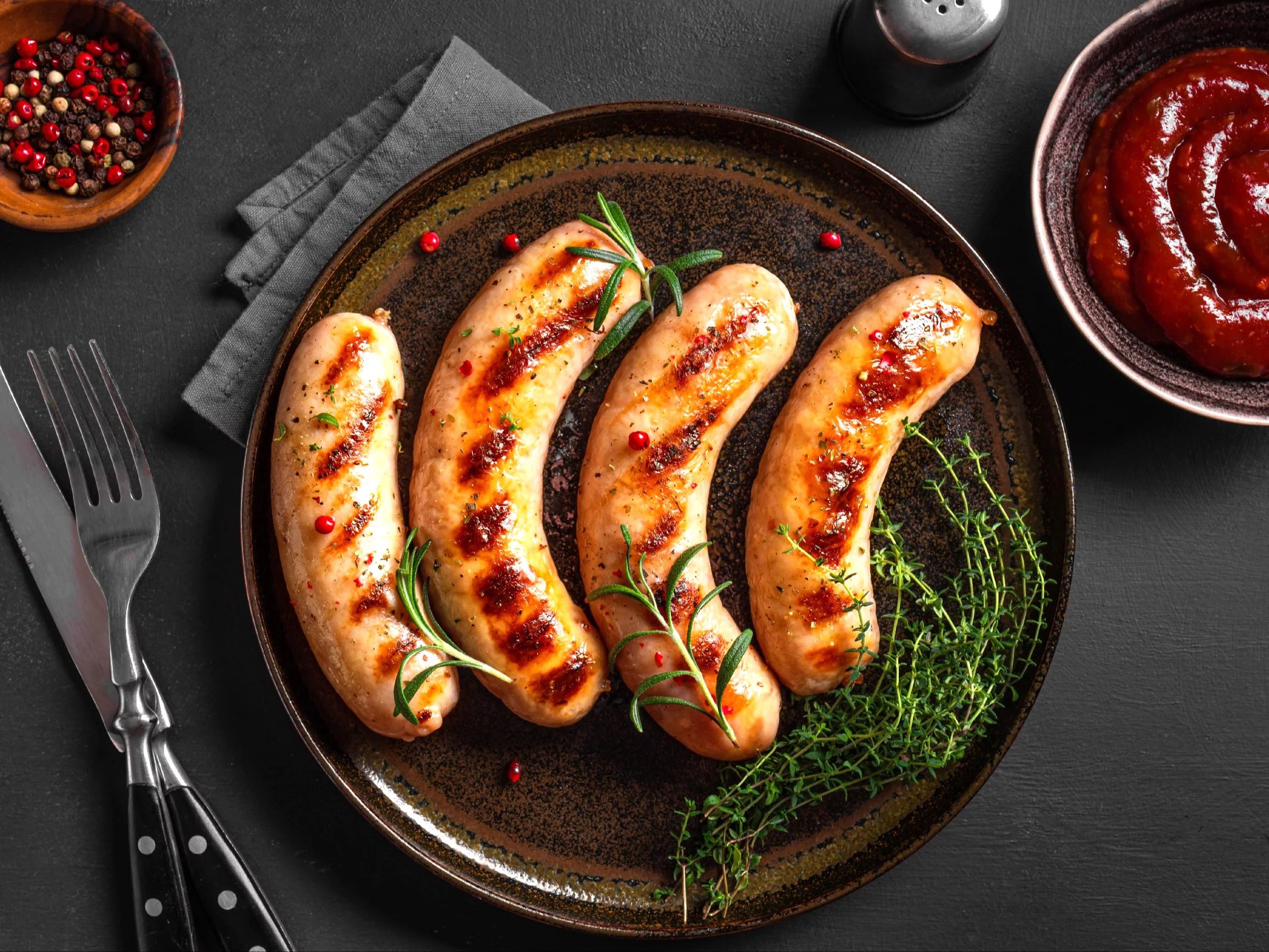 Biała grillowana kiełbasa