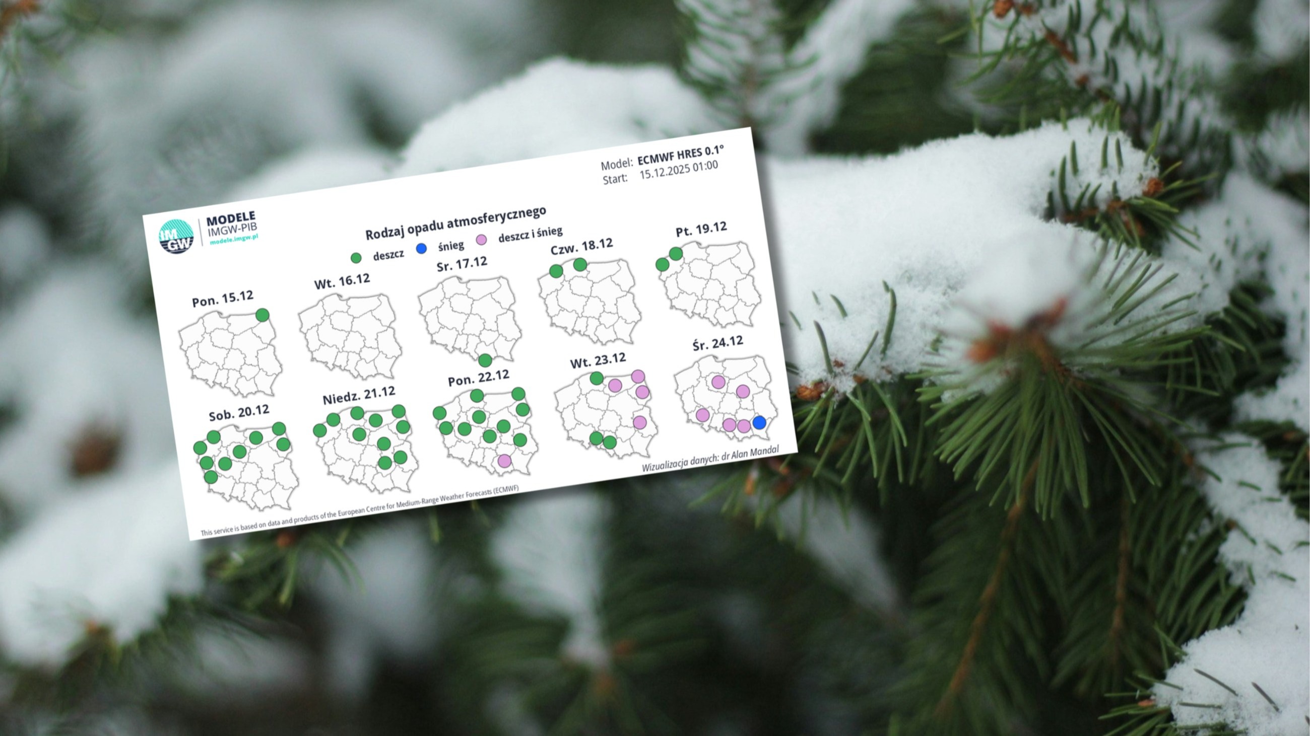 Białe święta pod znakiem zapytania. Nowa prognoza pogody
