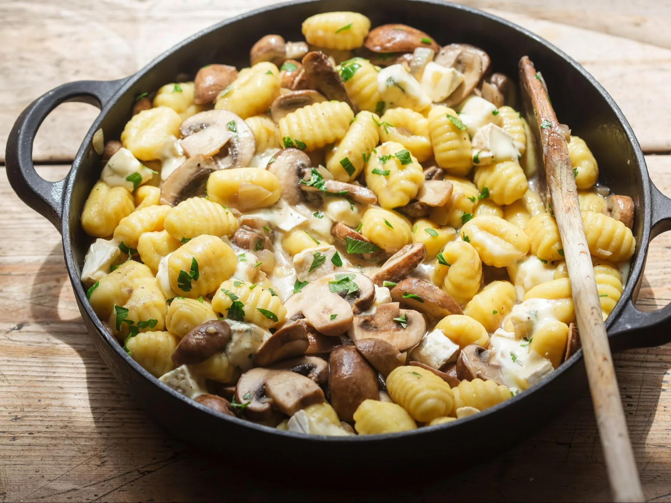 Gnocchi z pieczarkami i serem pleśniowym