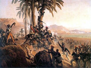 Bitwa na San Domingo, obraz Januarego Suchodolskiego