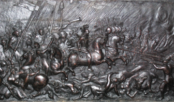 Bitwa pod Beresteczkiem, płaskorzeźba z nagrobka serca Jana II Kazimierza w kościele Saint-Germain-des-Prés w Paryżu