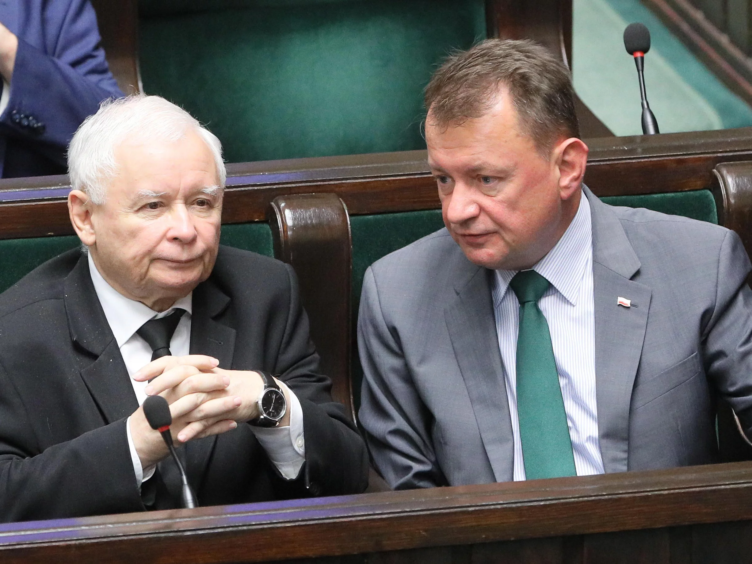 Prezes PiS Jarosław Kaczyński i szef MON Mariusz Błaszczak, 05.08.2022 r.