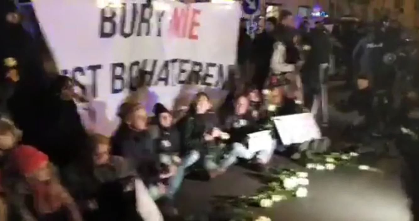 Blokada na ulicy Rakowieckiej w Warszawie