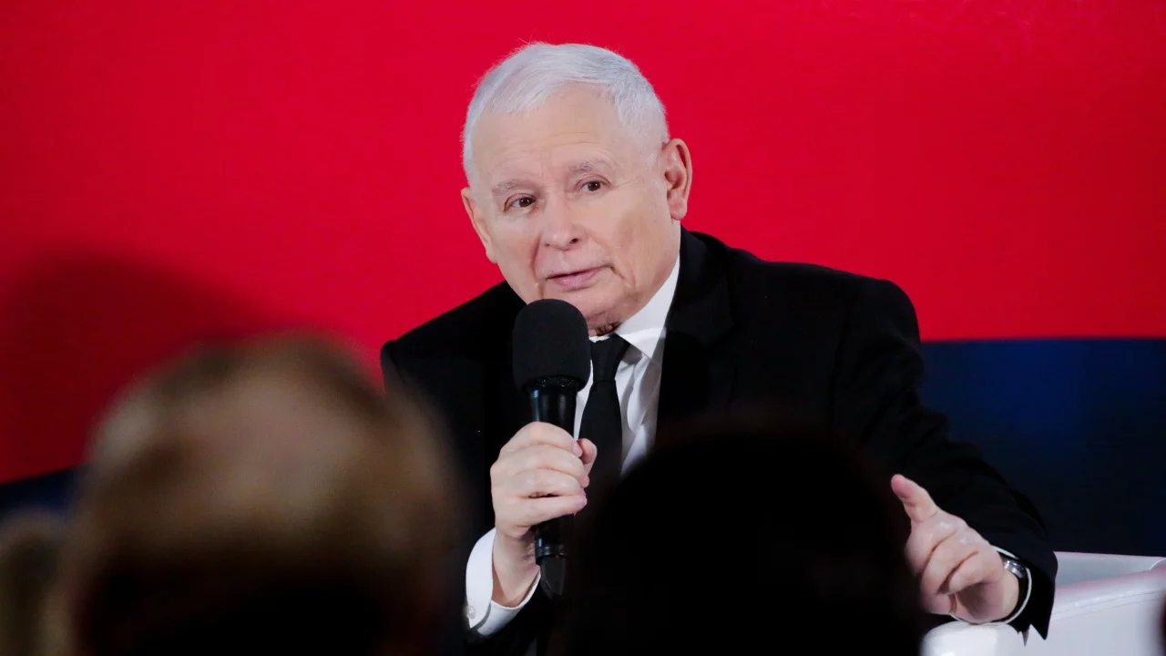 Jarosław Kaczyński podczas wizyty w Ełku