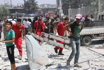 Bombardowanie w prowincji Idlib w Syrii