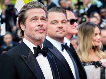 Brad Pitt, Leonardo DiCaprio, Quentin Tarantino i Margot Robbie