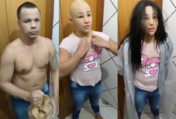 Brazylijski gangster przebrany za swoją córkę