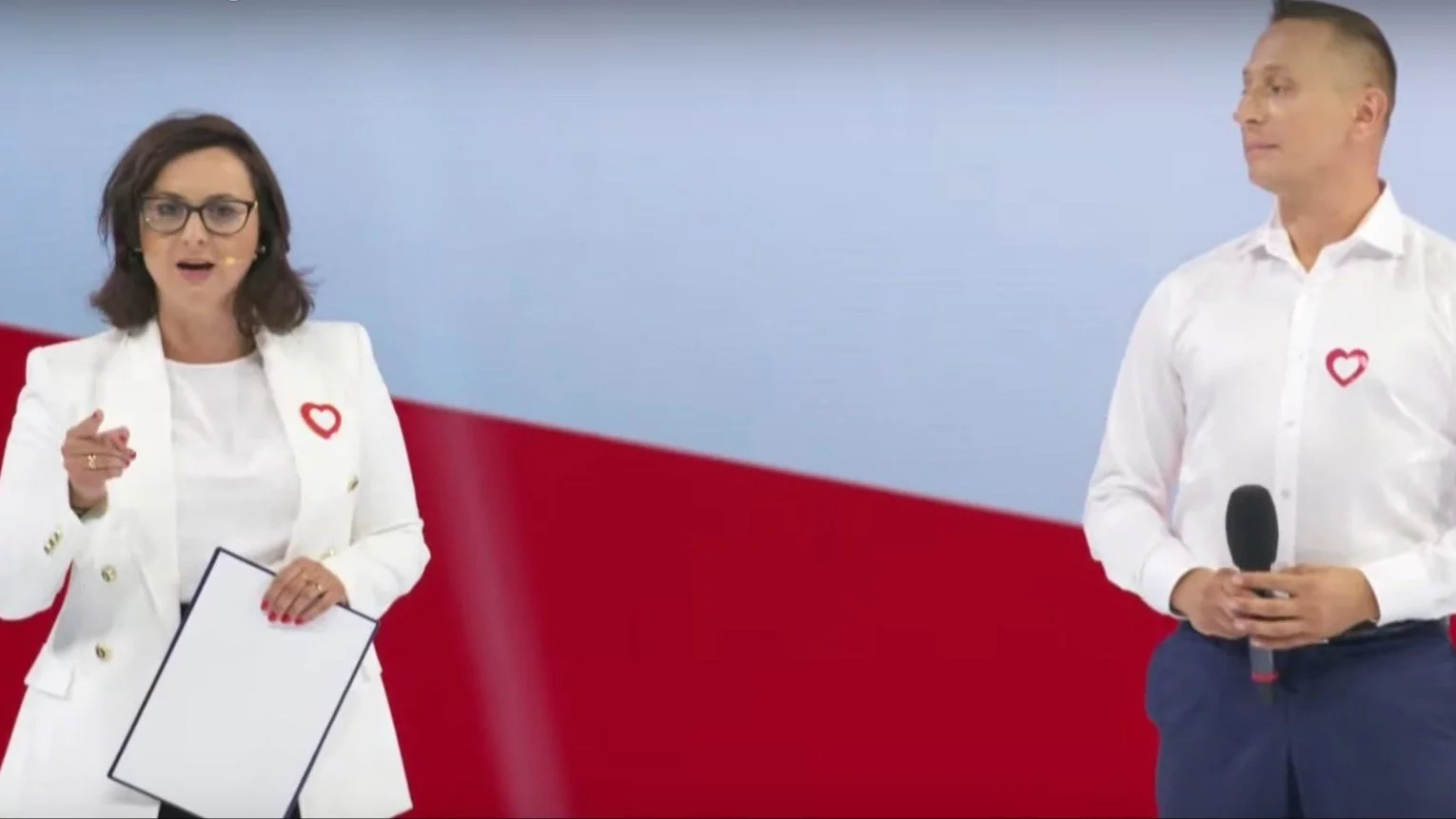 Kamila Gasiuk-Pihowicz i Krzysztof Brejza podczas konwencji PO w Tarnowie