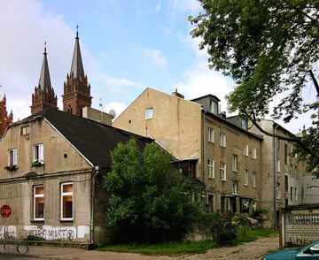 Budynki przy ulicy Łagiewnickiej w Łodzi