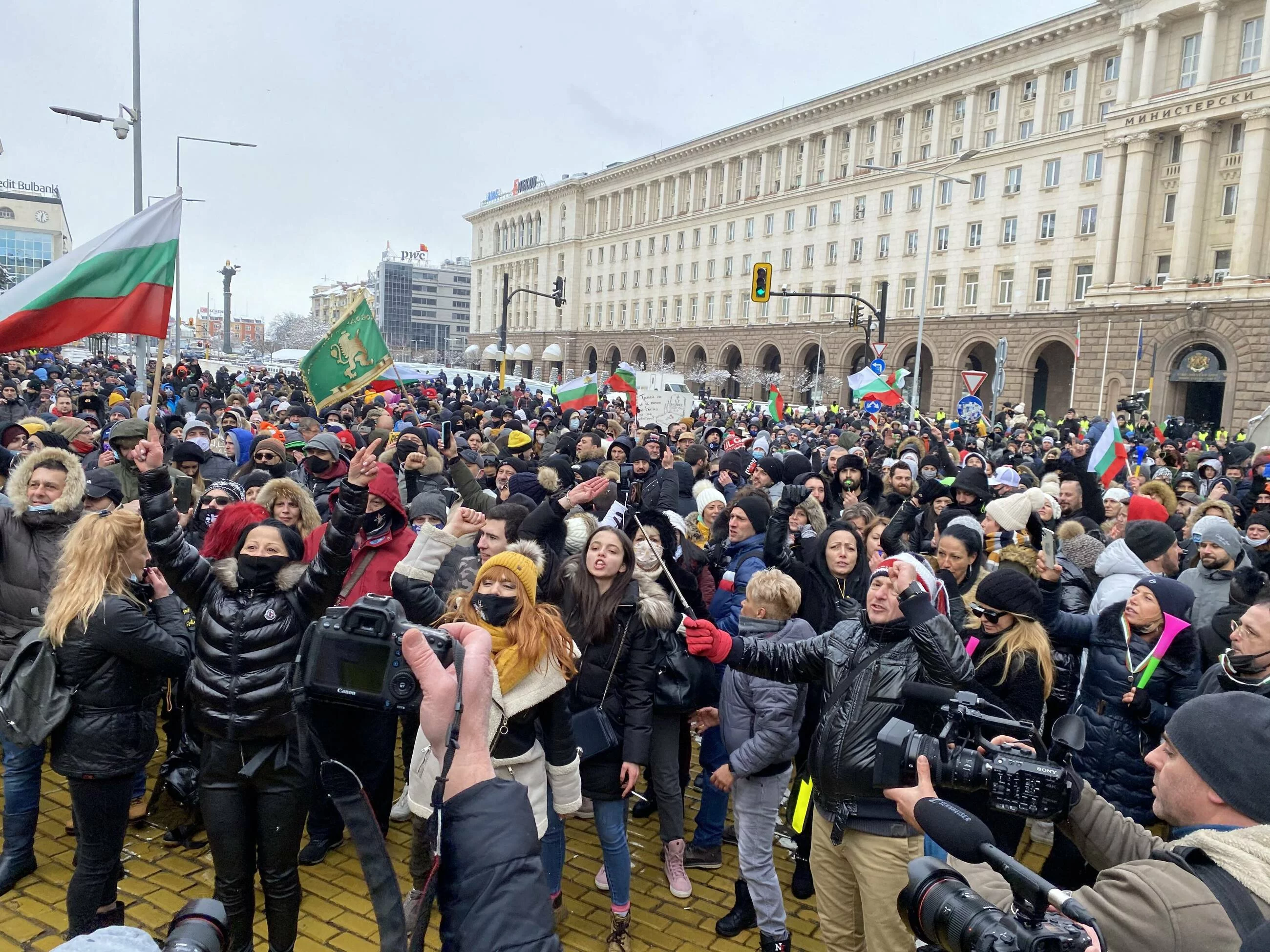 Protest bułgarskich restauratorów przeciwko obostrzeniom z powodu koronawirusa