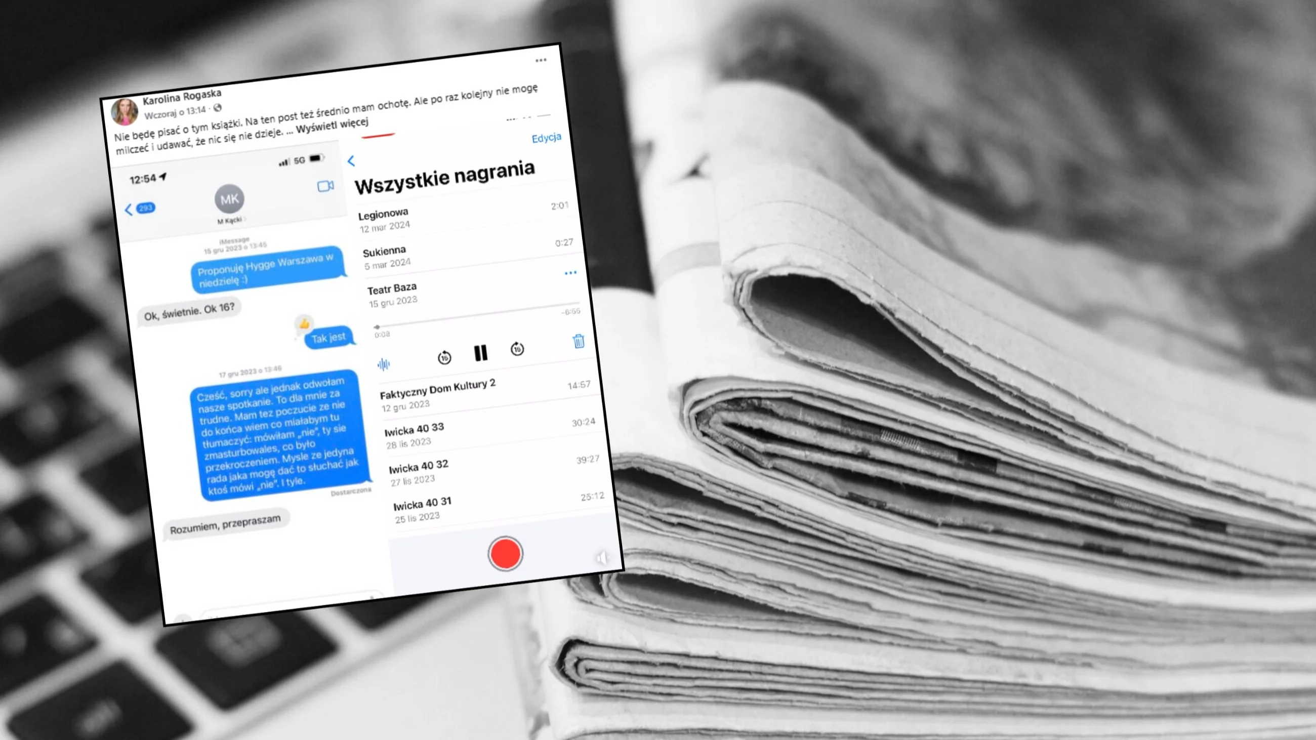 Dziennikarka zarzuca reporterowi nadużycia
