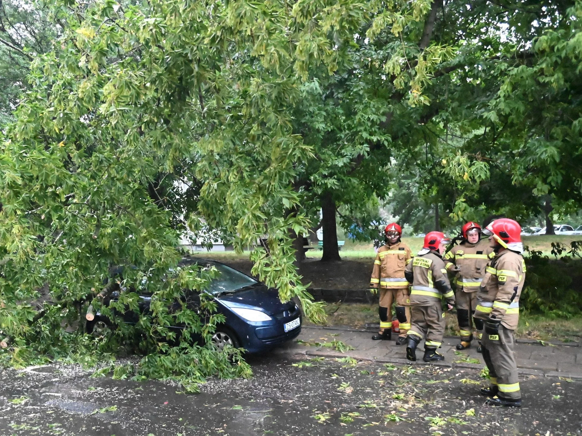 Skutki nawałnicy w Szczecinie