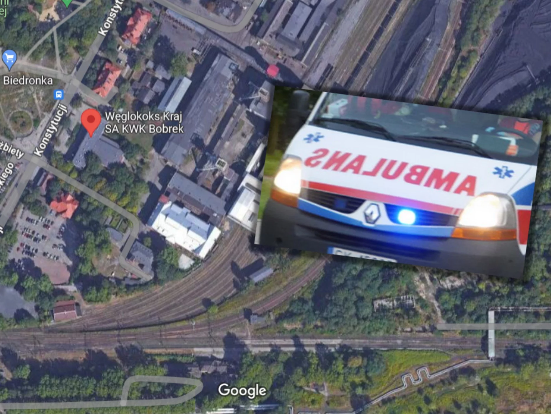 Kopania Bobrek-Piekary / karetka pogotowia / zdjęcie ilustracyjne