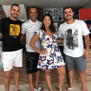 Cafu z drugim synem, żoną oraz Danilo Feliciano de Moraes (pierwszy od prawej)