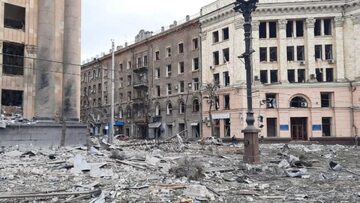 Centrum Charkowa po ostrzale