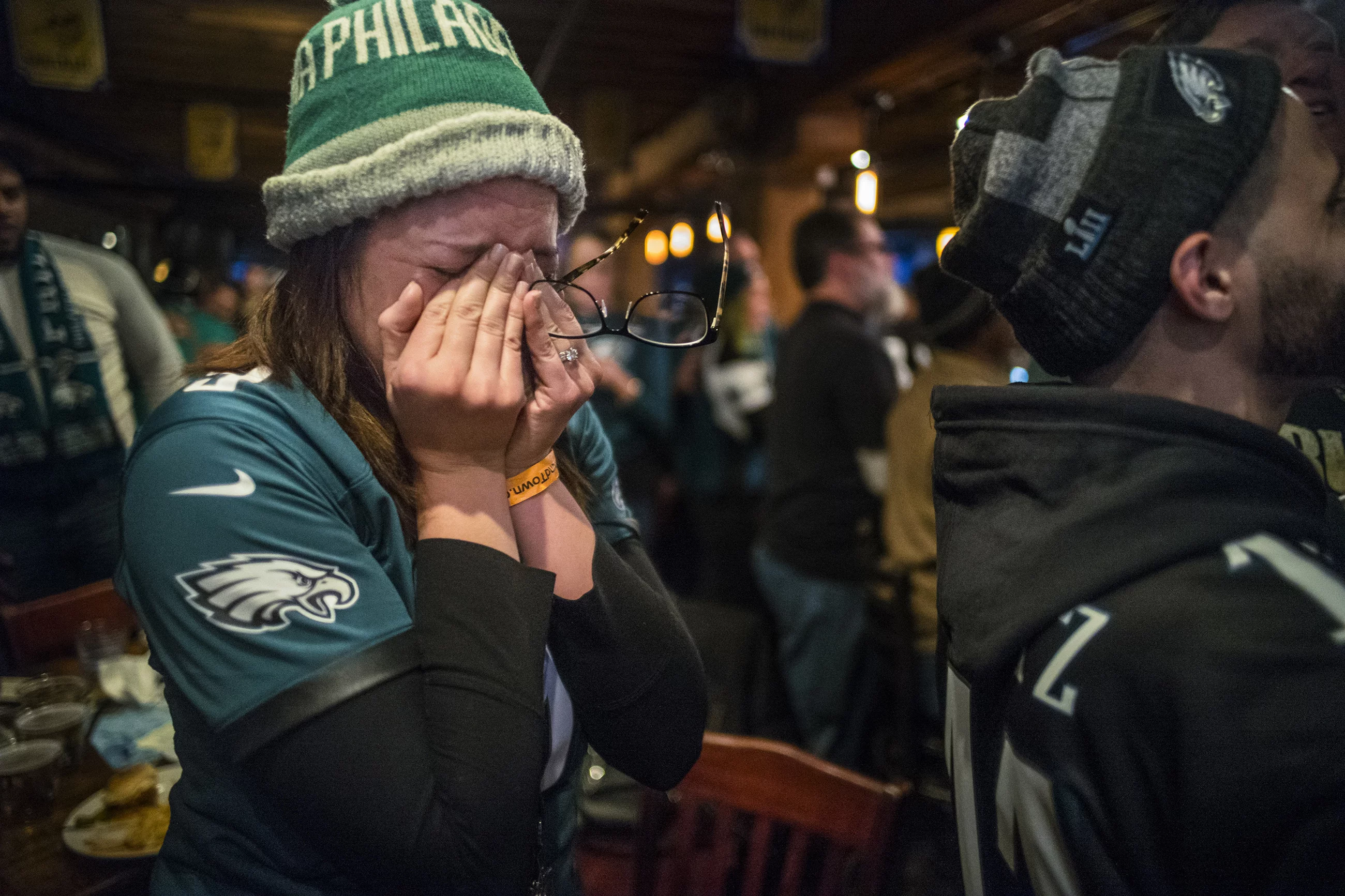 Fanka Philadelphia Eagles ciesząca się ze zwycięstwa