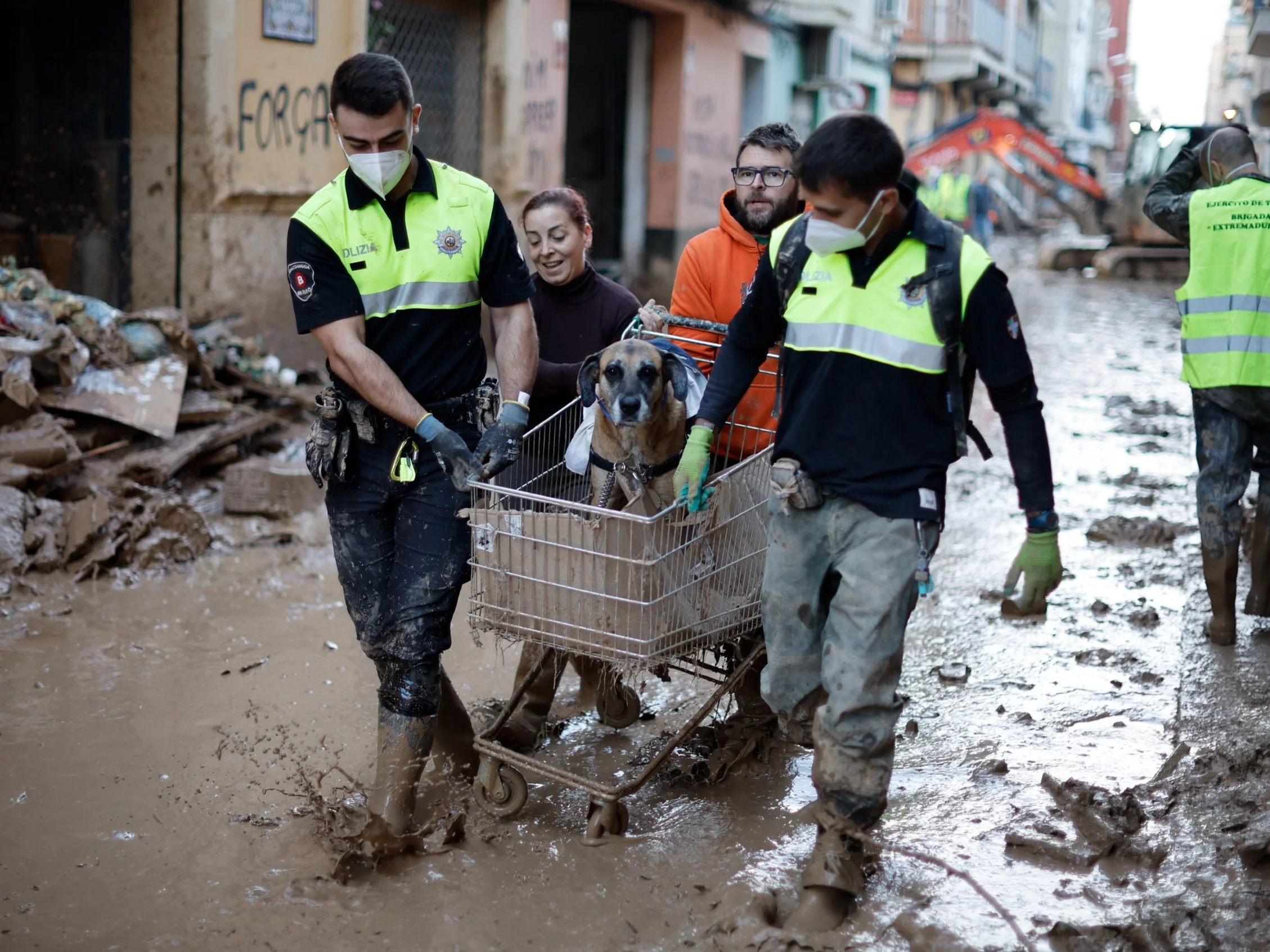 Skutki powodzi w Bilbao