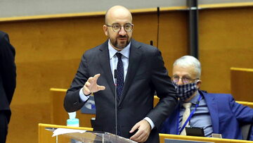 Charles Michel podczas debaty w europarlamencie