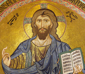 Chrystus Pantokrator – mozaika z XII wieku w apsydzie katedry w Cefalù