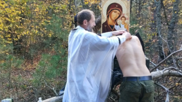Chrzest rosyjskich żołnierzy