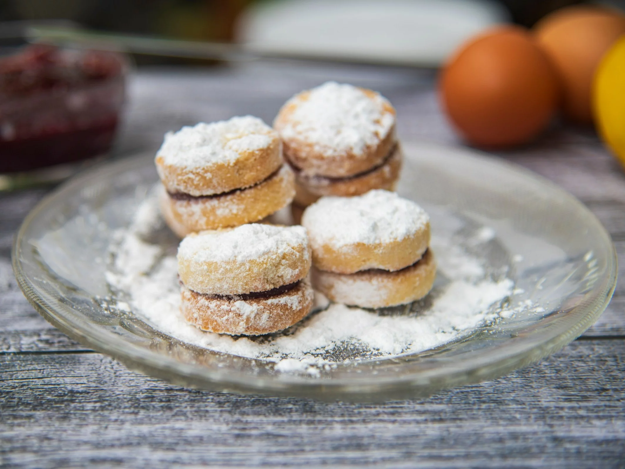Ciasteczka waniliowe przekładane dżemem