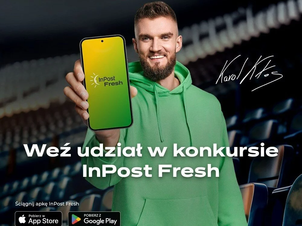 Karol Kłos, gwiazda kampanii promocyjnej aplikacji InPost Fresh