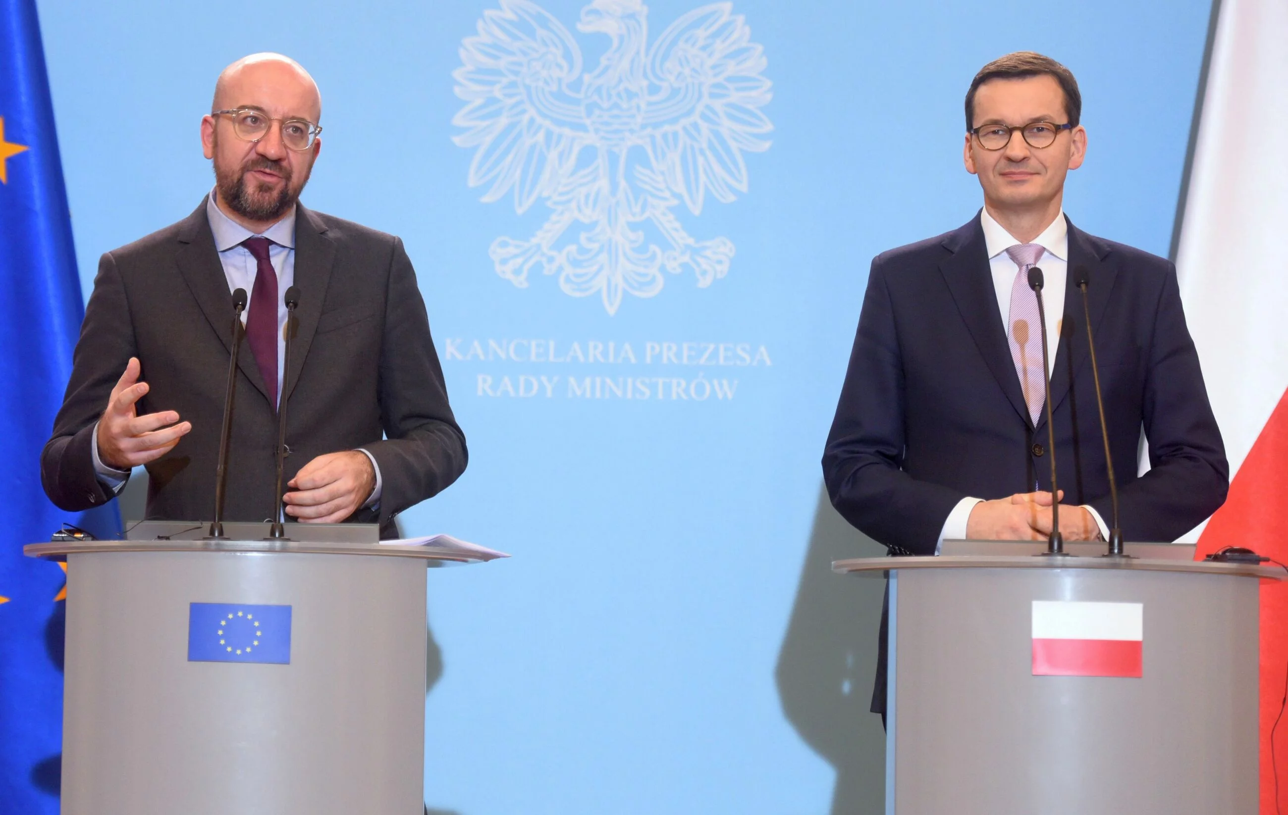 Charles Michel i Mateusz Morawiecki