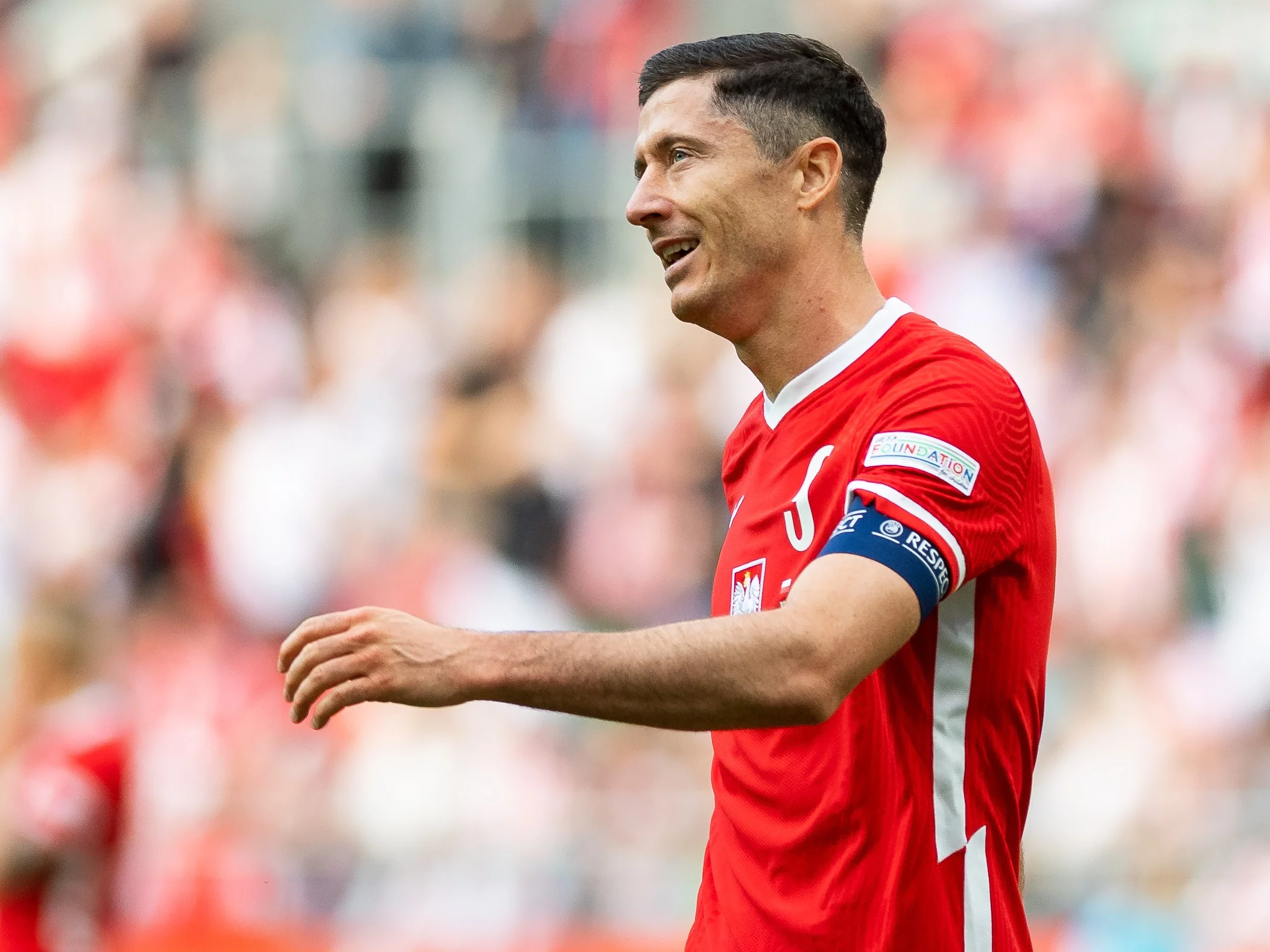 Robert Lewandowski w barwach reprezentacji Polski