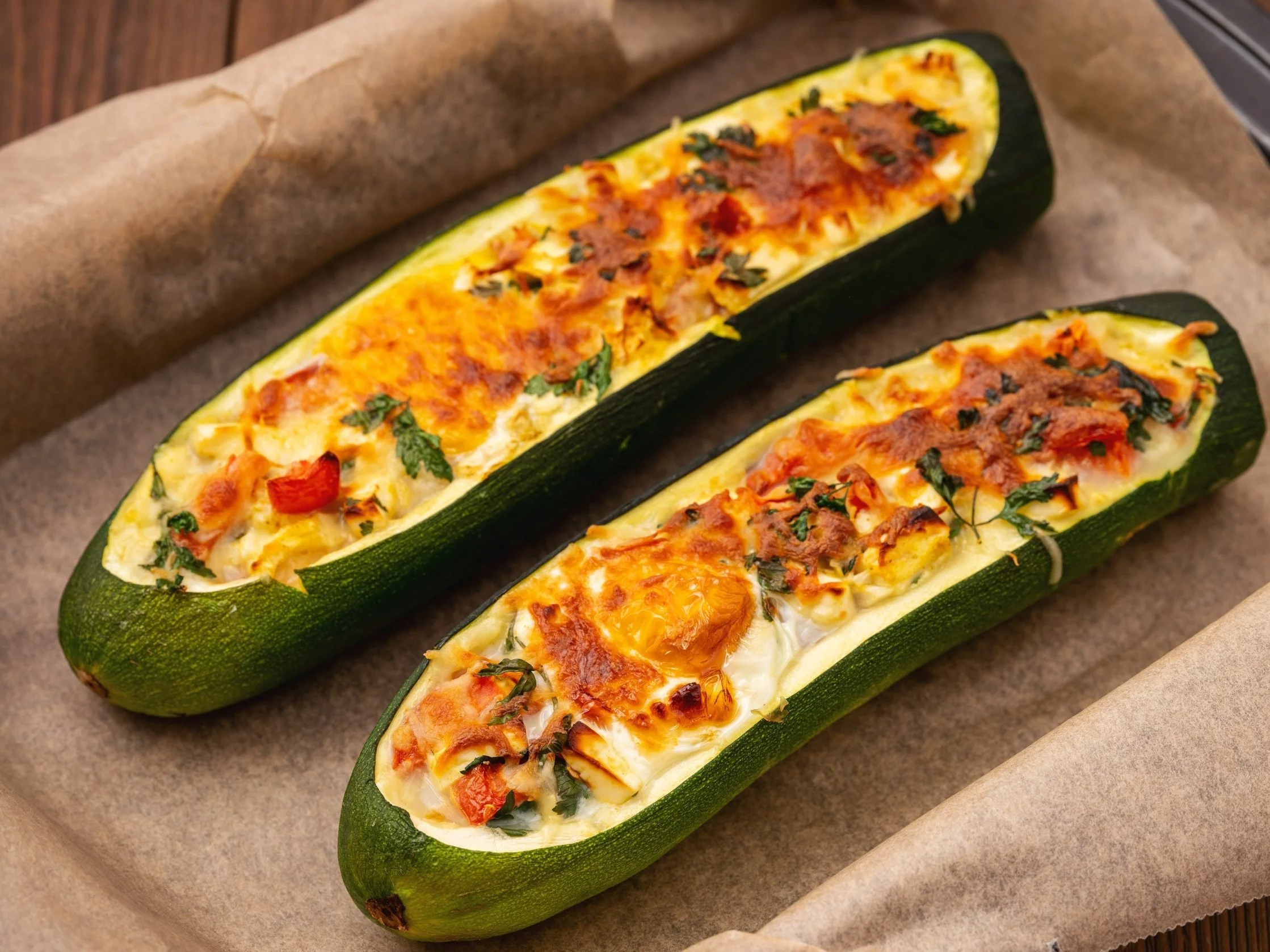 Cukinia nadziewana serem feta