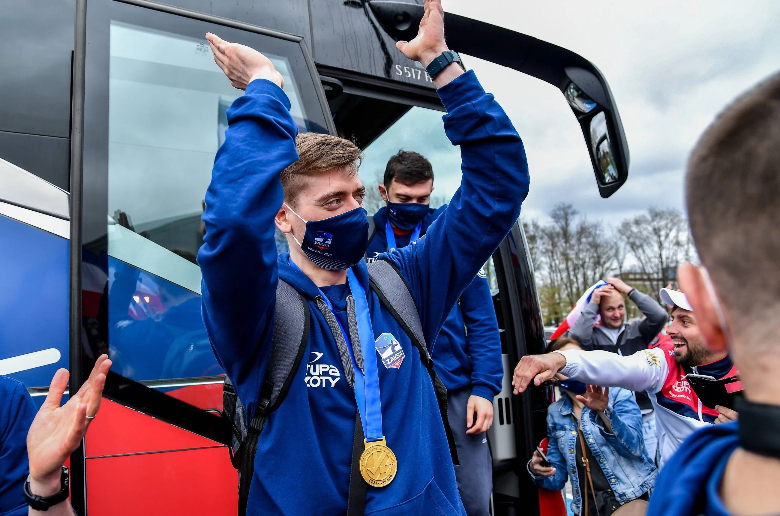 Powitanie siatkarze ZAKSY Kędzierzyn-Koźle przez kibiców