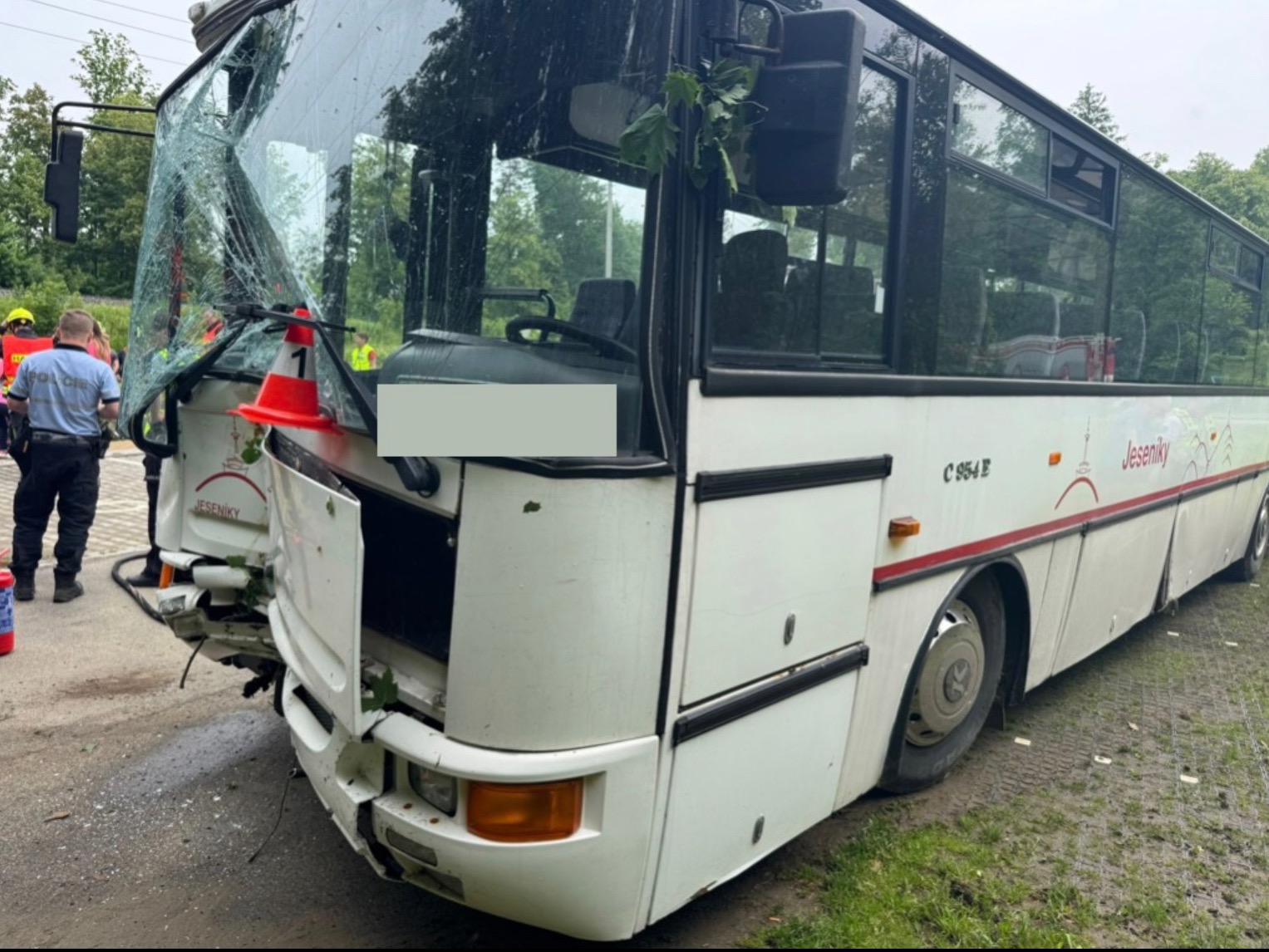 Wypadek autobusu z dziećmi tuż za granicą z Polską. Do akcji włączyli się smerfy