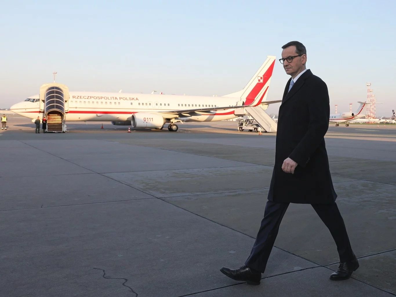 Premier Mateusz Morawiecki przed wylotem do Stanów Zjednoczonych