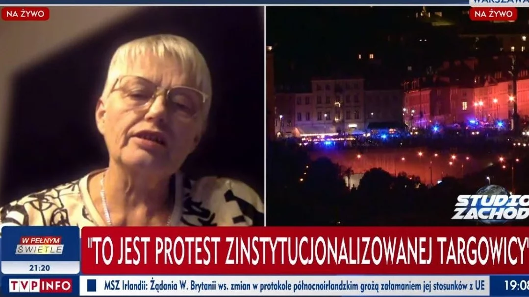 Fragmenty programu „Studio Zachód” w TVP Info i słynne „paski”