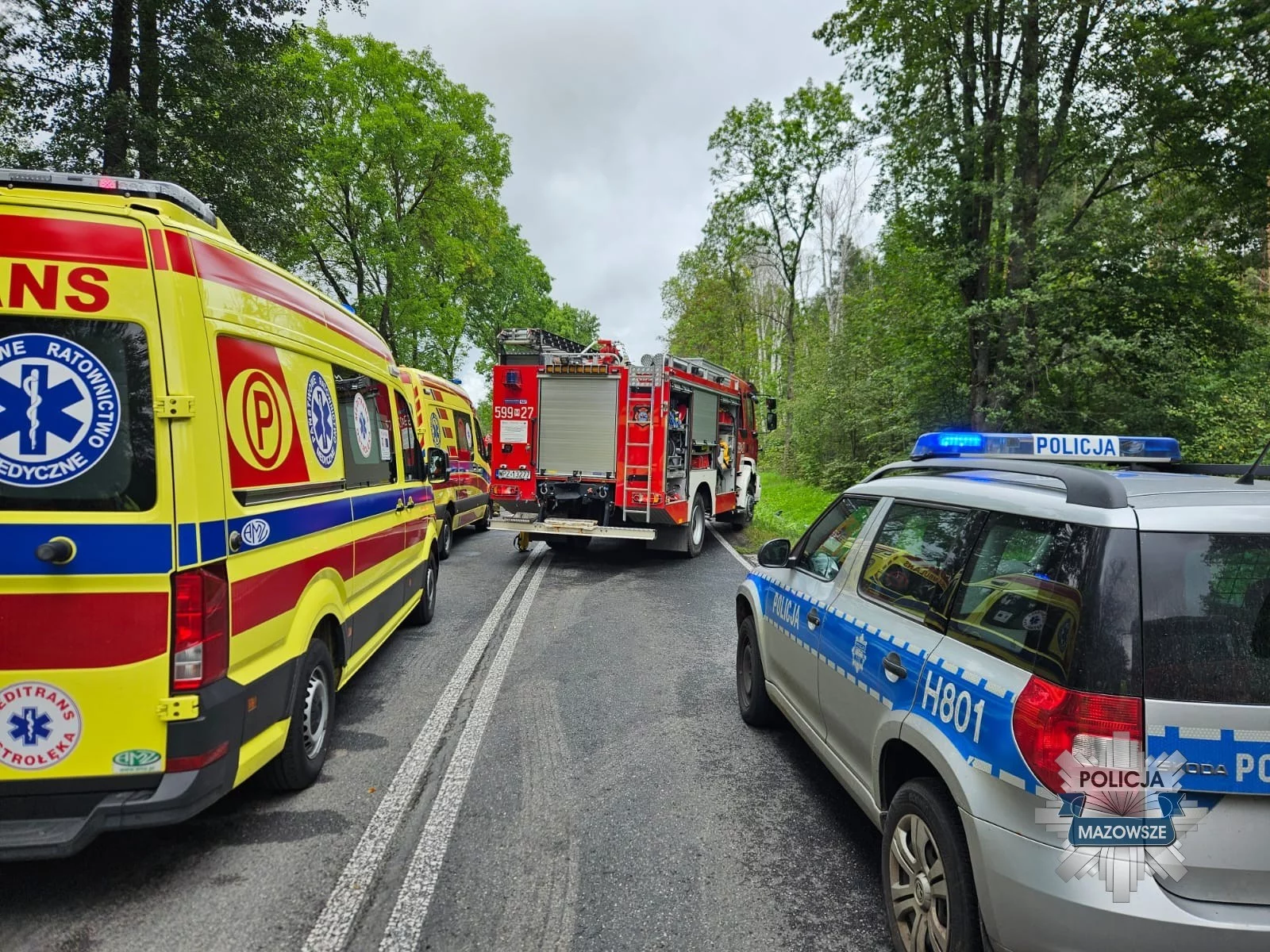 Mazowieckie. Wypadek na DK57 w miejscowości Opaleniec