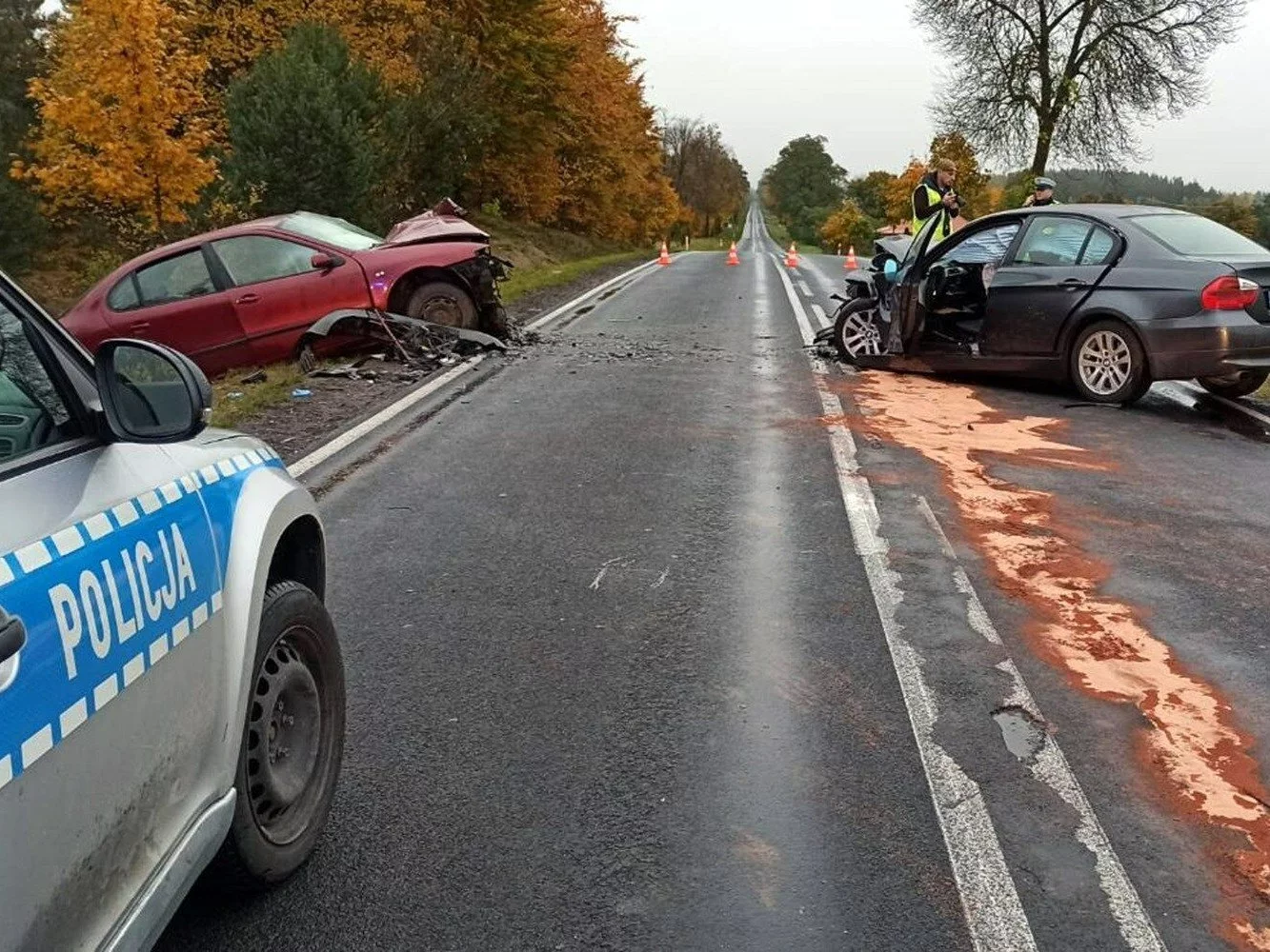 Czołowe zderzenie niedaleko Mławy