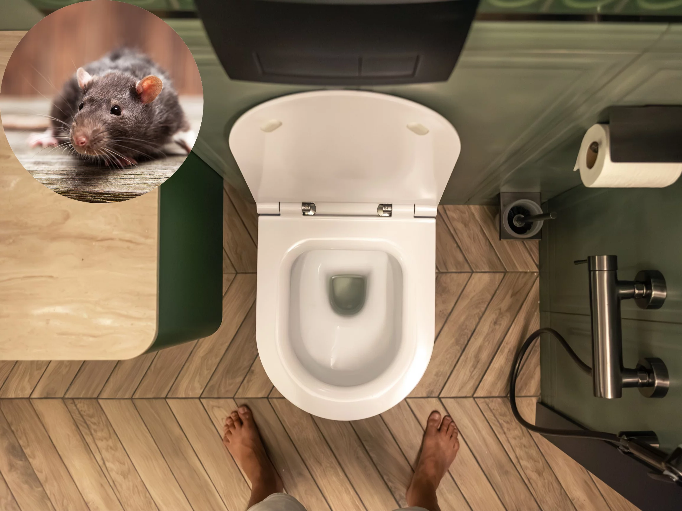 Szczury potrafią wspinać się w górę rur kanalizacyjnych i w skrajnych przypadkach przedostać się aż do muszli klozetowej – dlatego właściwe zabezpieczenie toalety jest kluczowe