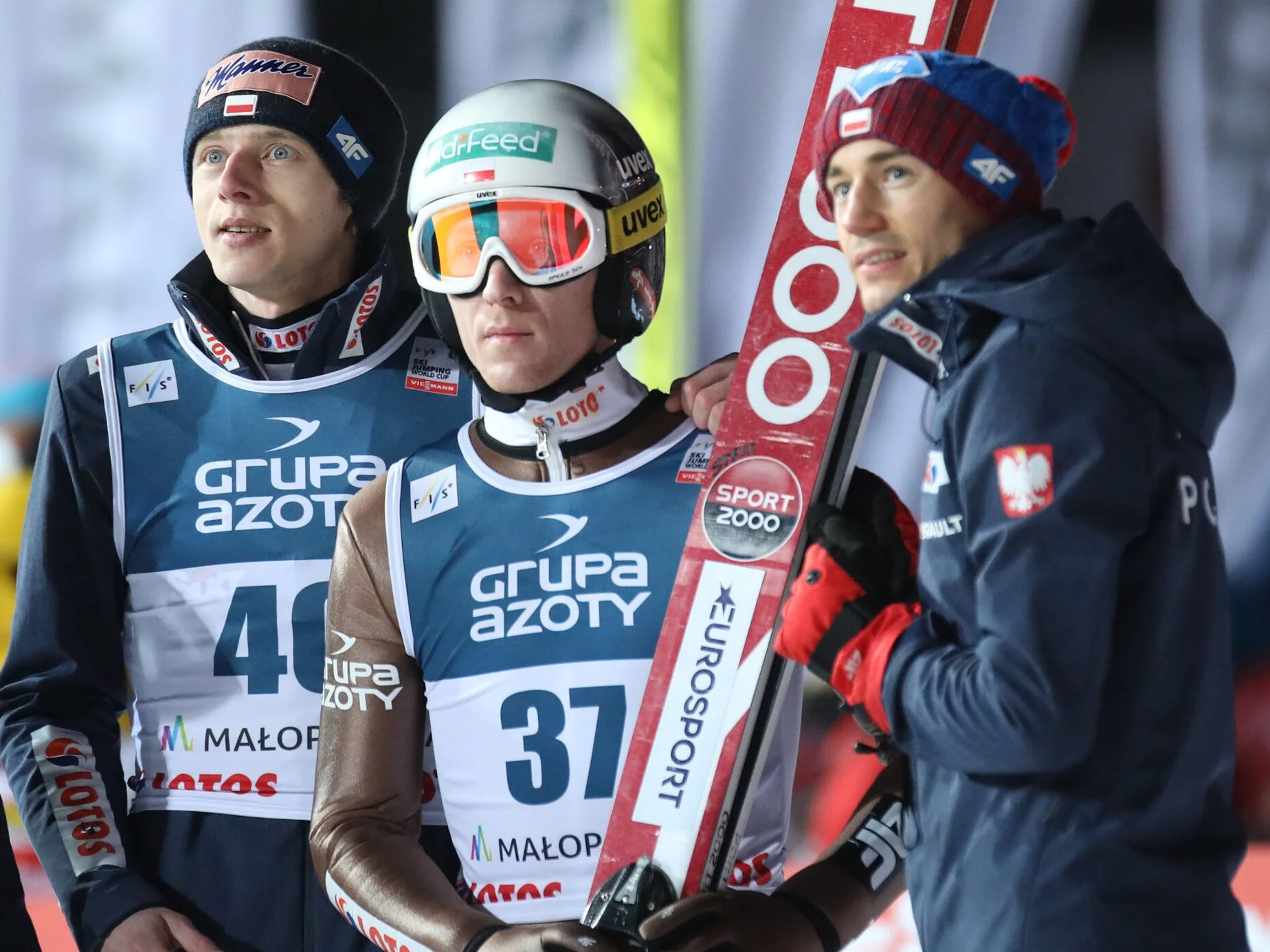 Od lewej: Dawid Kubacki, Maciej Kot i Kamil Stoch