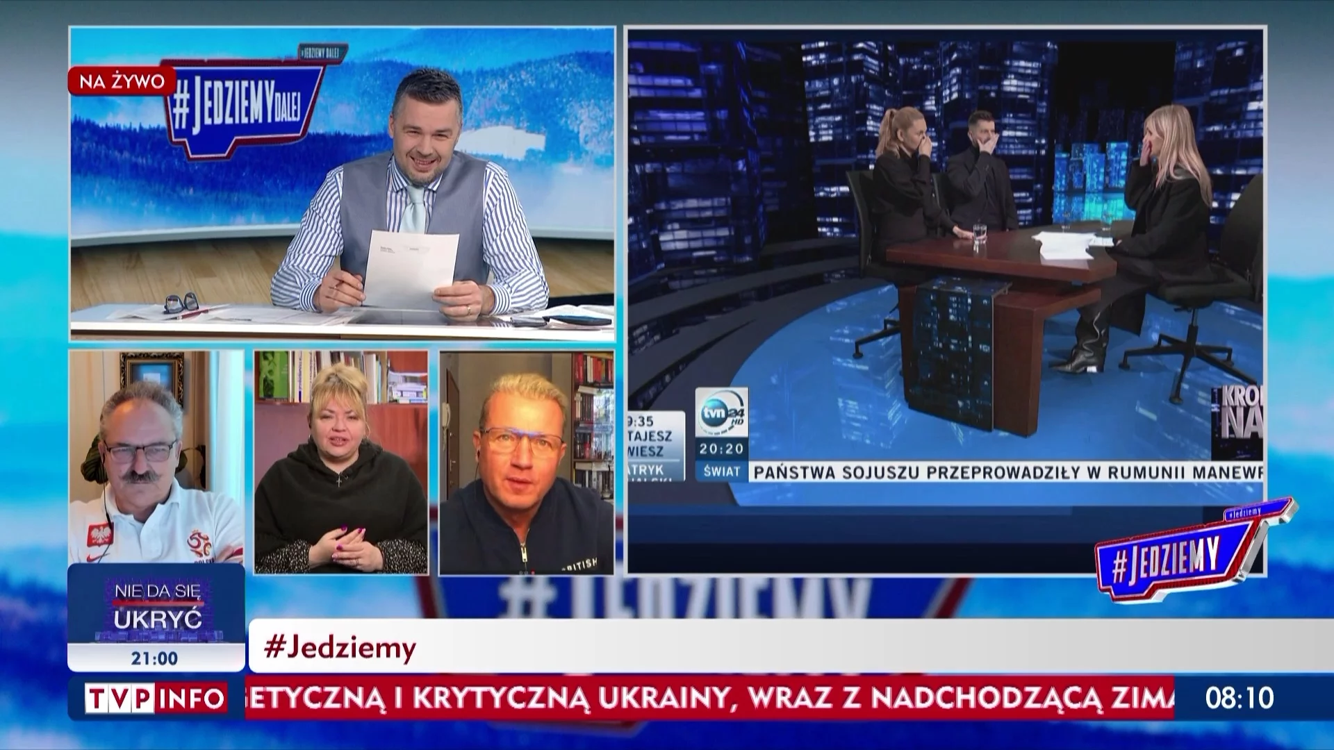 Kadr z programu „#Jedziemy” w TVP Info