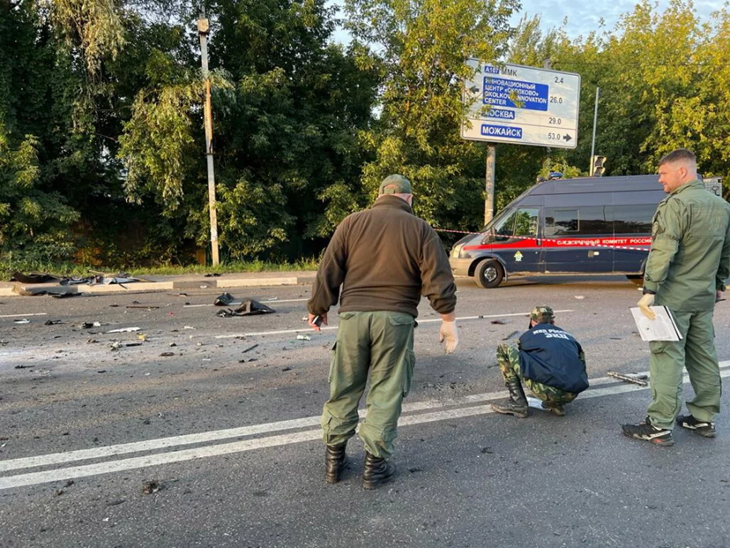 Miejsce, gdzie doszło do eksplozji samochodu, którym podróżowała Daria Dugina