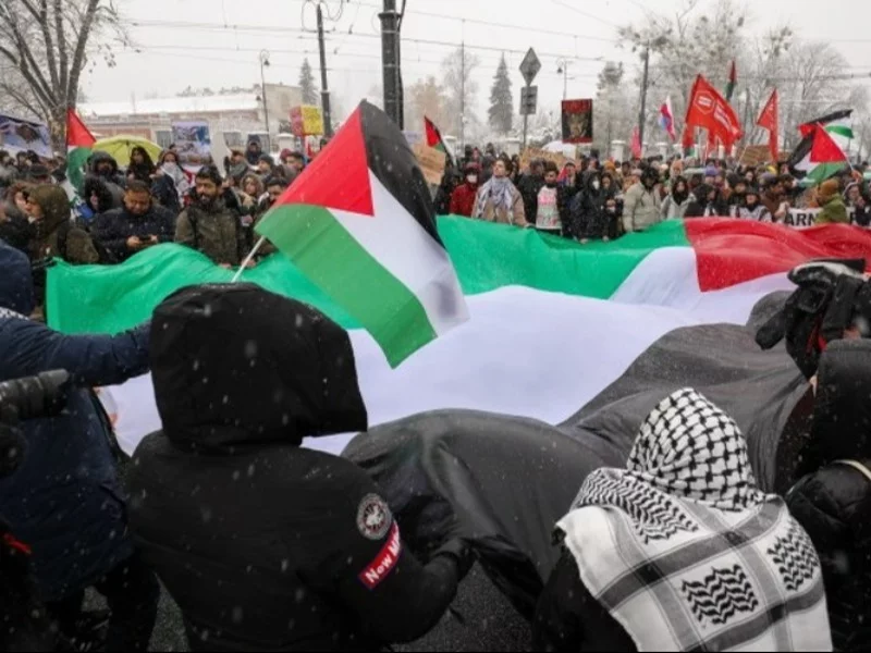 Propalestyńska demonstracja w Warszawie